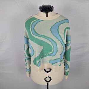 Le Lis Sweater Women's S The Sadie Swirl Oversized Drop Shoulder Long Sleeve